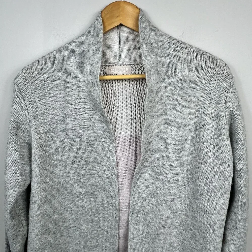 Benedetta B Gray Open Cardigan Size S Small Merino Wool Cashmere Blend